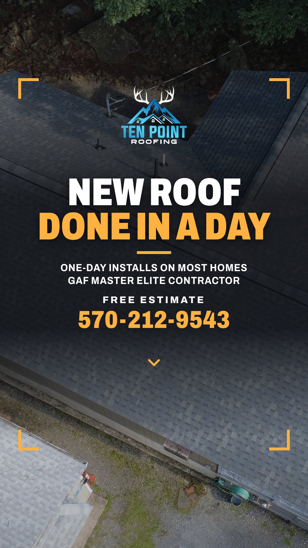 Story 1 of 4: New roof, done in a day. One-day installs on most homes, GAF Master Elite contractor. Free estimate 570-212-9543