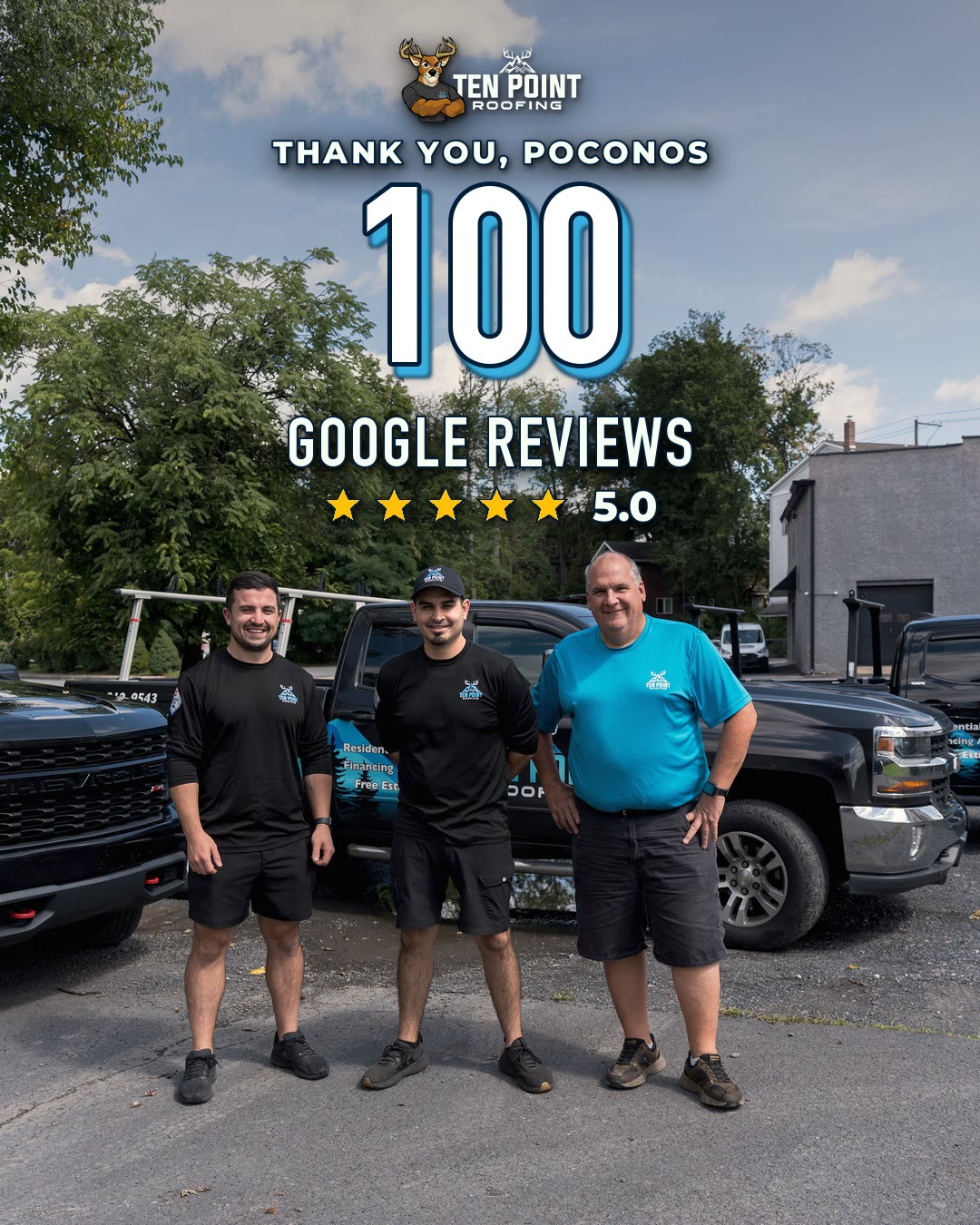 100 Google reviews at 5.0, slide 1 of 1