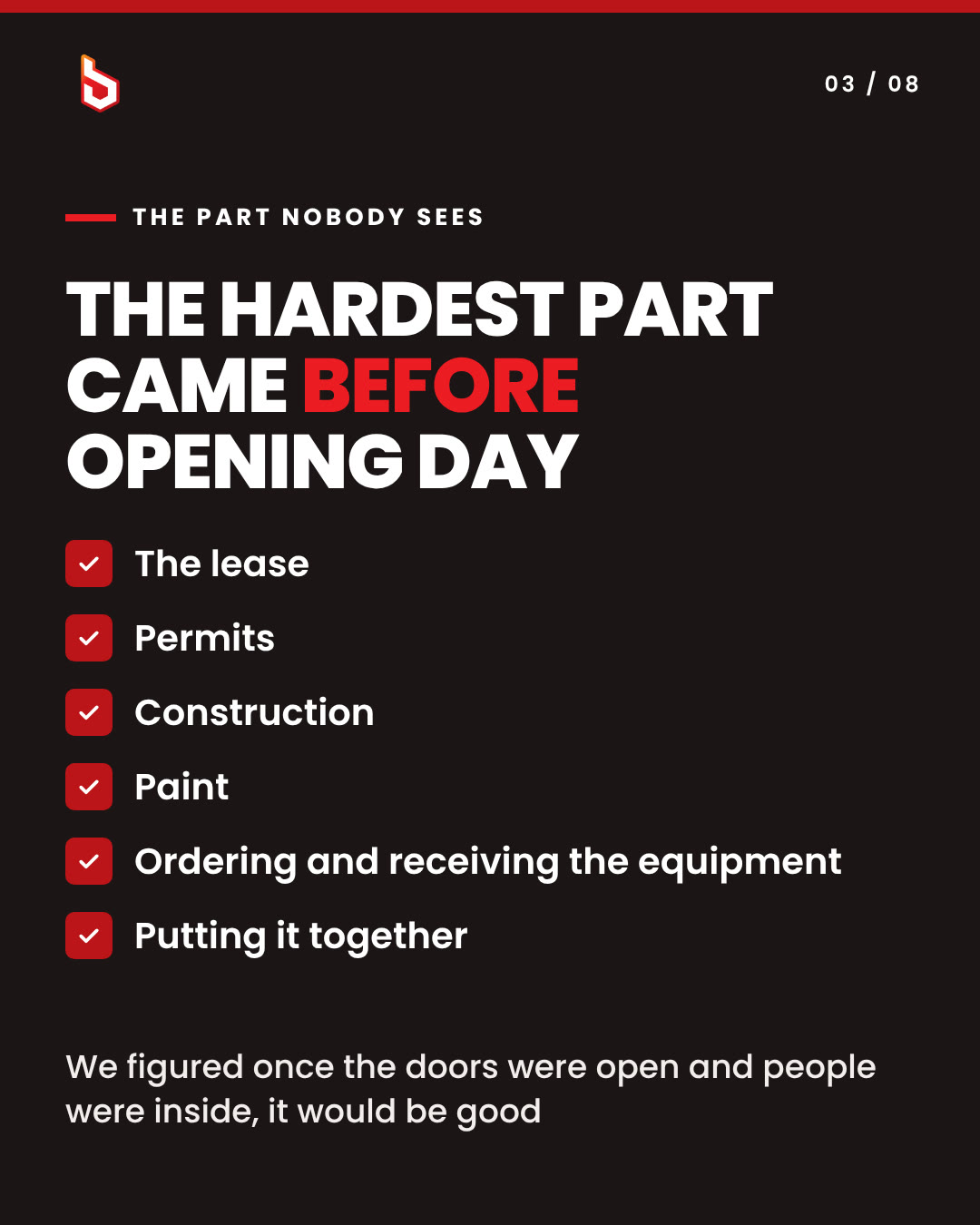 From an empty unit to Best New Business, slide 3 of 8