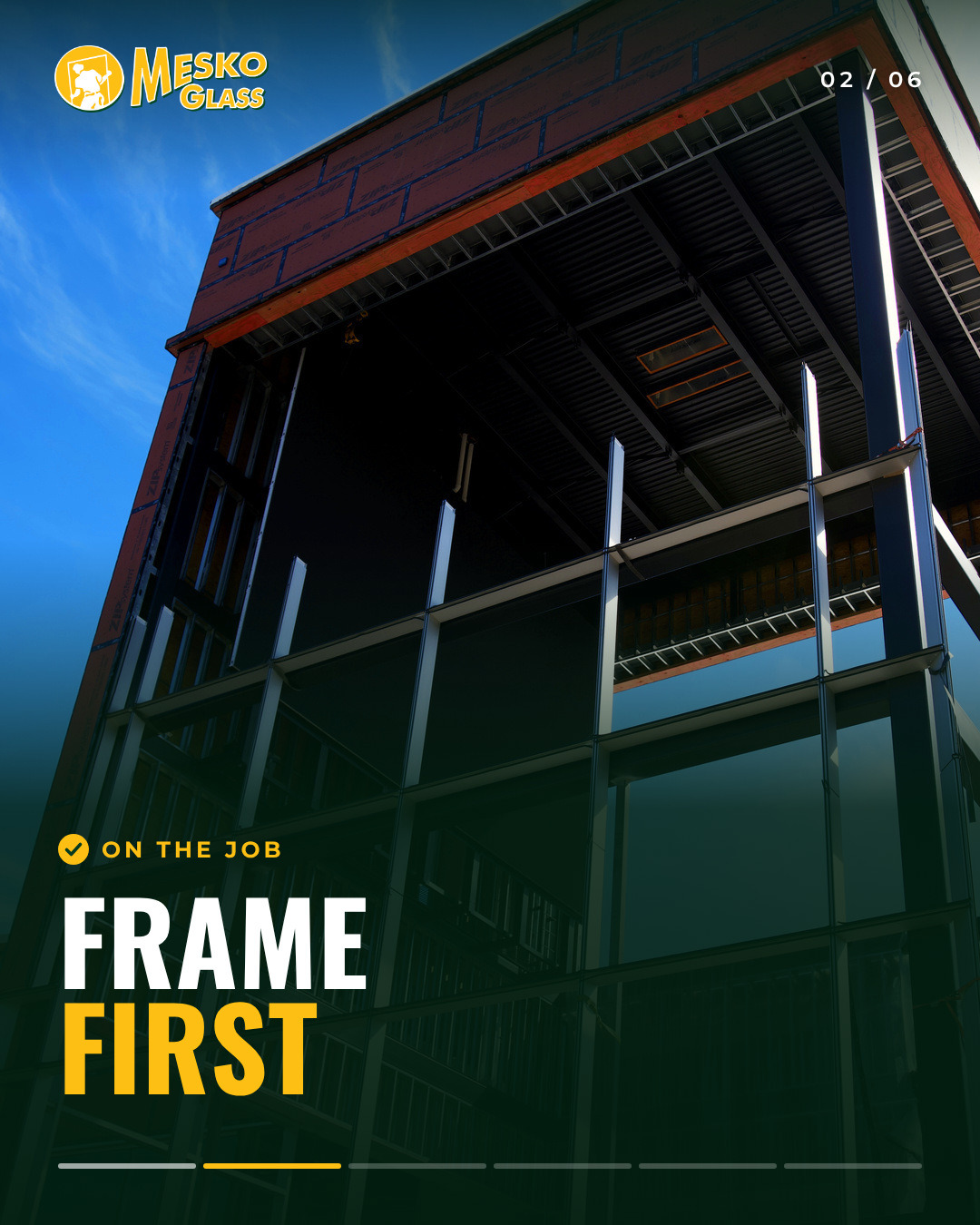 On the job: a glass wall going up, slide 2 of 6