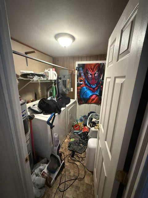 Before: laundry closet with the door open
